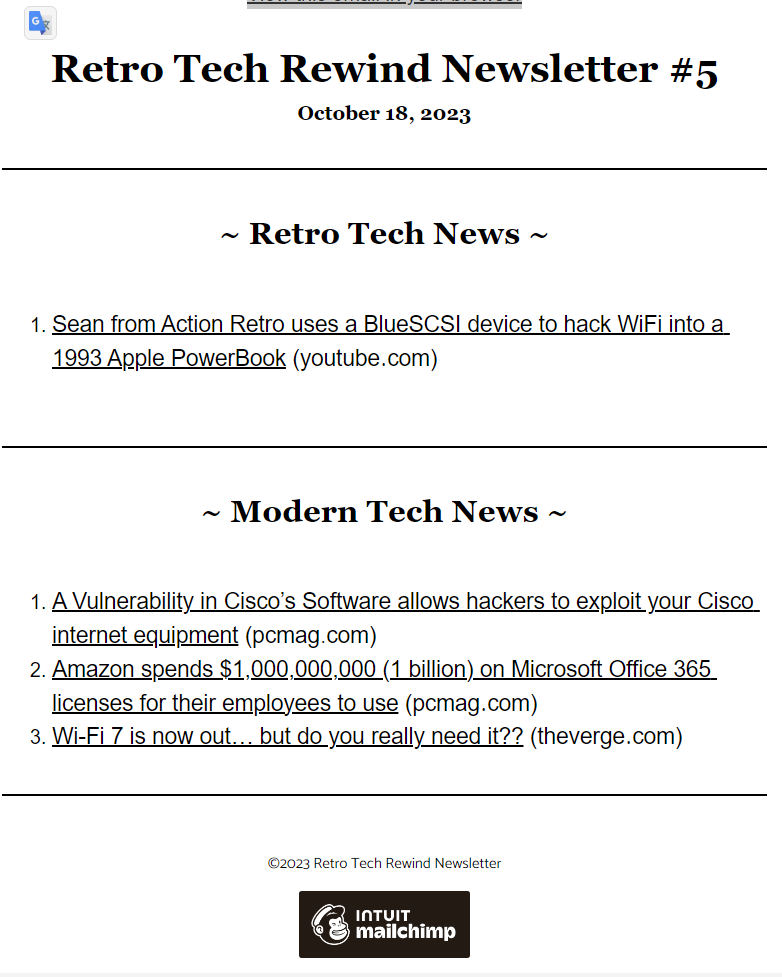 Image of what the newsletter might look like